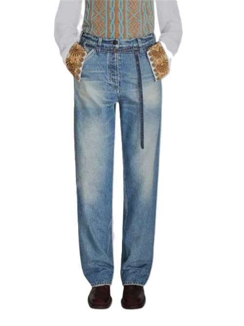 Belted Wide-Leg Denim Pants Pippaz DRIES VAN NOTEN | 262-010926-4414504 BLUE